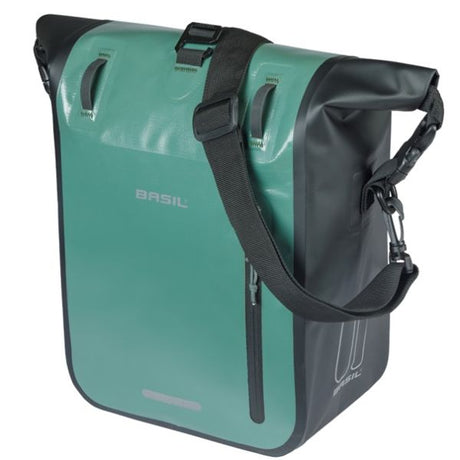 Basil enkelt cykeltaske rivo m presenning mik 12-15l 14 x 25 x 38 cm - grøn sort