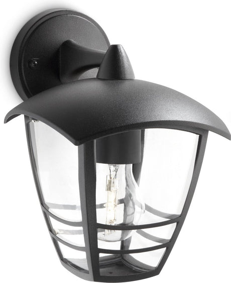 Philips led philips creek buitenwandlamp - omlaag - zwart