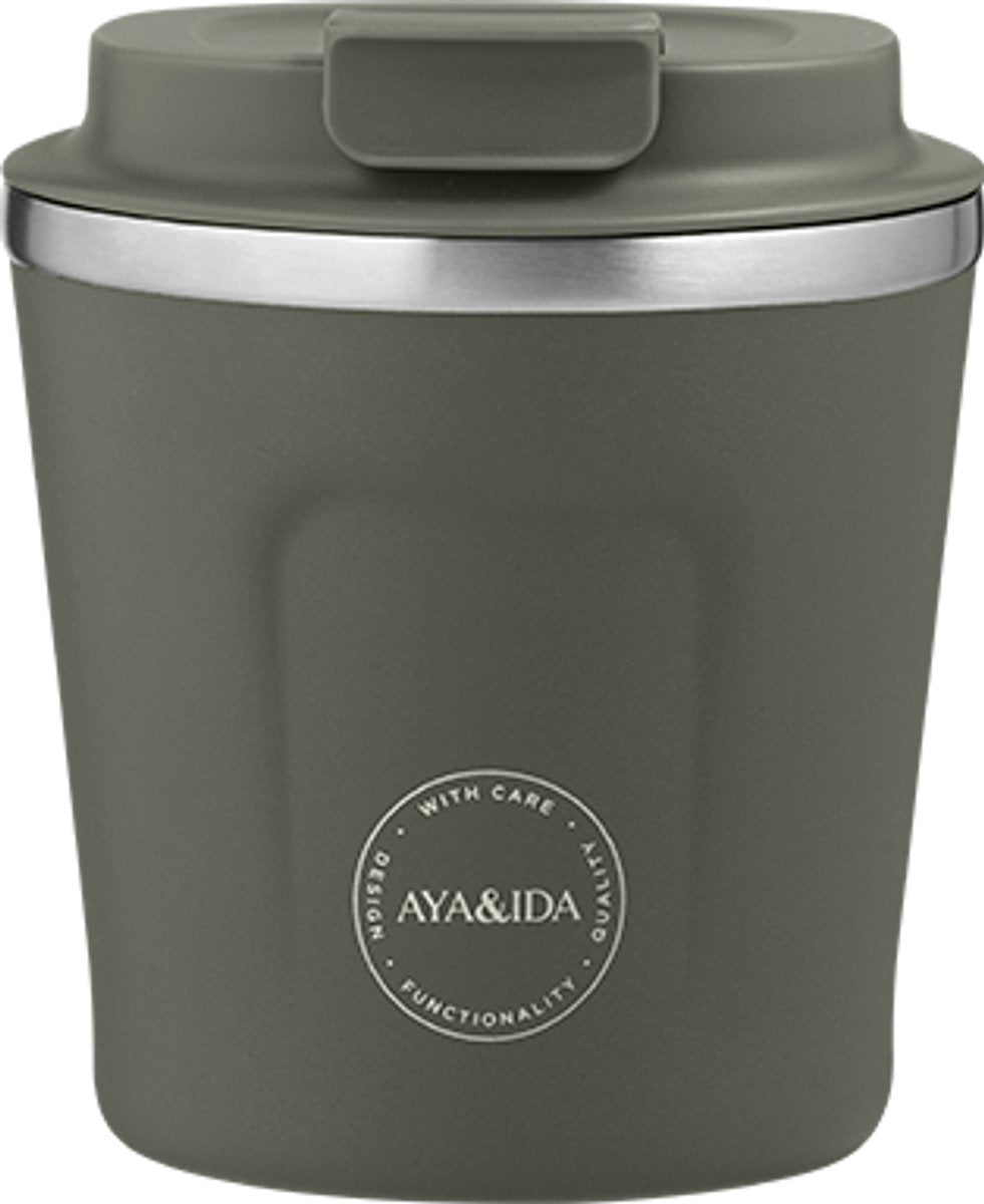 Aya ida aya ida - cup2go - kaffekop - kaffe to go - rejsekop - tag med dig - 240ml - tropisk grøn ny