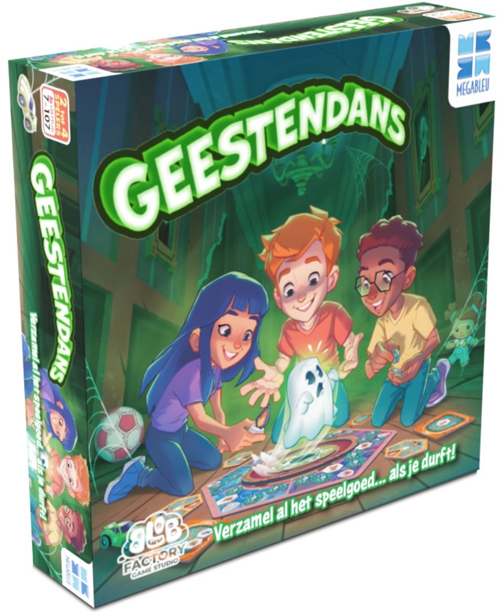 Megableu geestendans - spannend familiespel met dansend spook - bordspel voor kinderen vanaf 7 jaar - 2-4 spelers - spoken geheime kamers