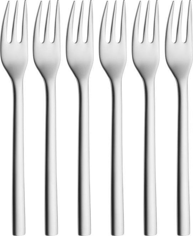 Wmf nuova - kagegafler - 6 dele - rustfrit stål - elegant design - tåler opvaskemaskine