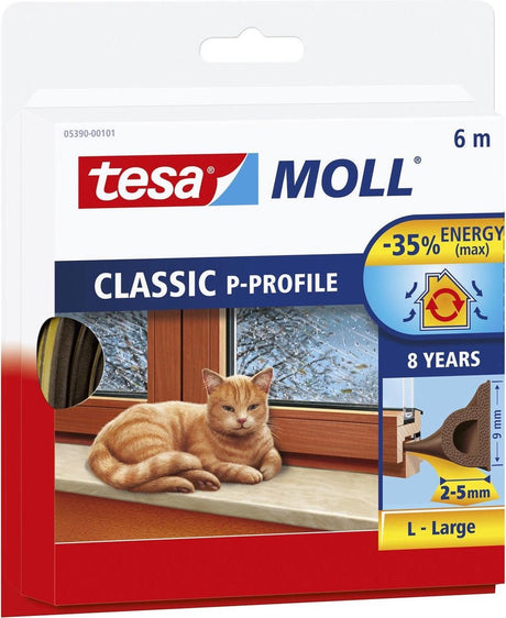 Tesa p-profil 05390-00101-00 tætningstape moll brun (L x B) 6 m x 9 mm 1 stk.