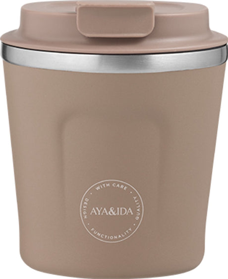 Aya ida aya ida - cup2go - kaffekop - coffee to go - rejsekop - tag med dig - 240ml - støvet brun ny