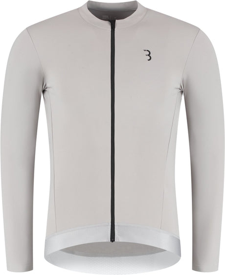 Bbb cycling transition lange mouwen fietsshirt heren en dames - 10-15 °c - mtb en wielrenshirt met 4 zakken - grijs - l - bbw-501 l