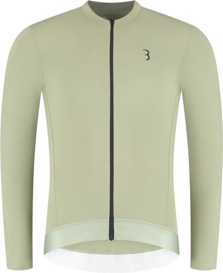 Bbb cycling transition lange mouwen fietsshirt heren en dames - 10-15 °c - mtb en wielrenshirt met 4 zakken - groen - l - bbw-501 l