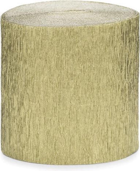 Umærket sans marque crepe papir streamers roll - streamers metallic guld 10 meter (4 styk) - party deco