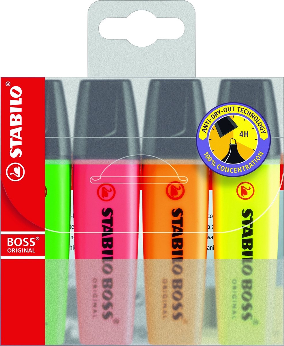 Stabilo fluorescerende highlighter sæt boss multicolour (5 styk)