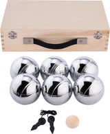 Engelhart metal jeu de boules - 6 bolde i trækasse - luksussæt - petanque - boules - metalkugler - egnet til enhver jeu de boules bane - longfield