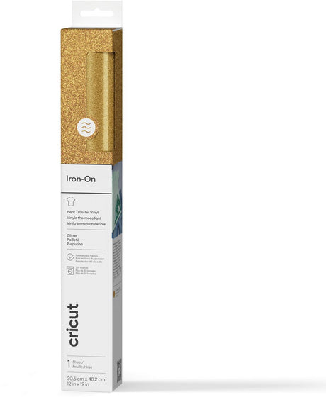 Cricut smart strygejern 33x91cm – guld med glitter (1 ark)