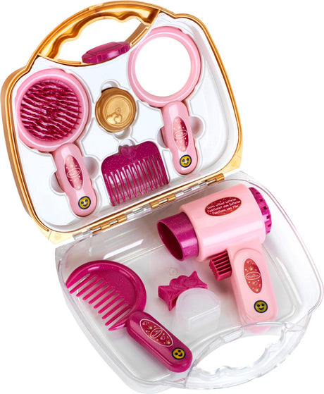 Klein toys princess coralie frisøretui - inkl. legetøjshårtørrer og hårværktøj - 21,5x8,5x19 cm - pink