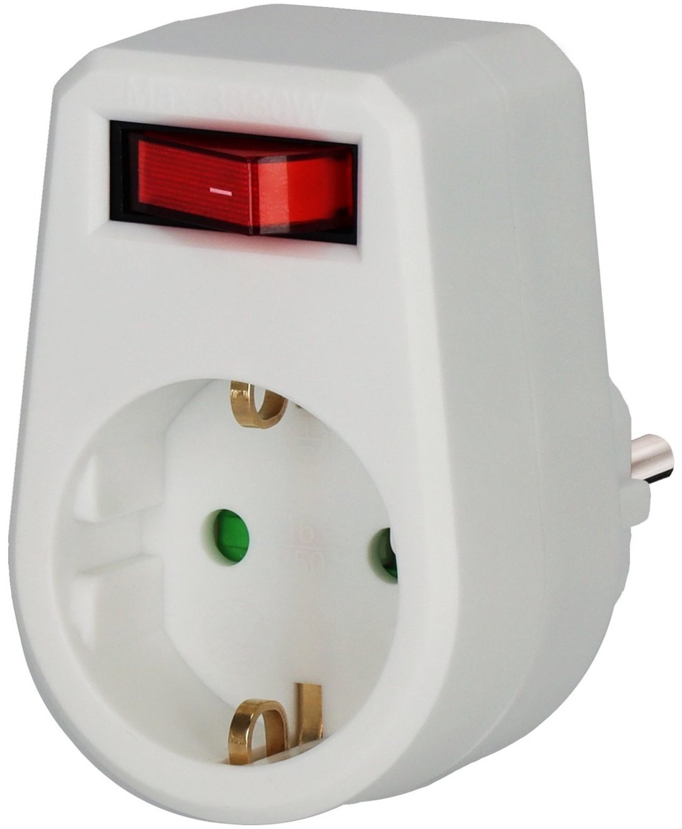 Brennerstuhl adapterstik jordet 1+ afbryder