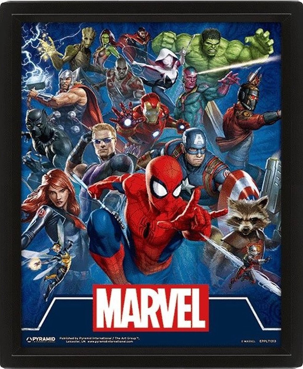 Pyramid international marvel (filmikoner) 3D-print - indrammet