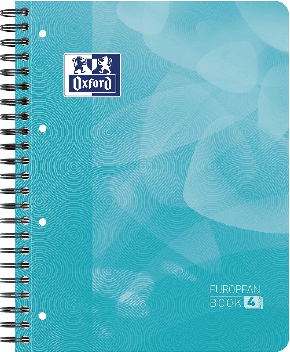 Oxford projektbog - a4+ - 4-huls - linje - 120 ark - aqua