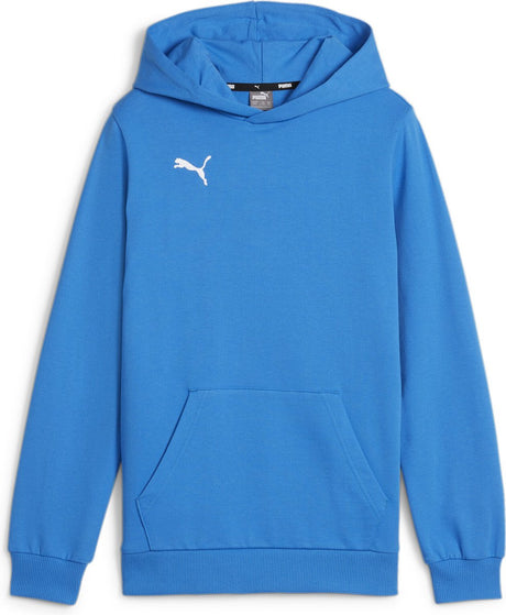 Puma teamgoal casuals hættetrøje jr drenge sportstrøje - ignite blå- hvid