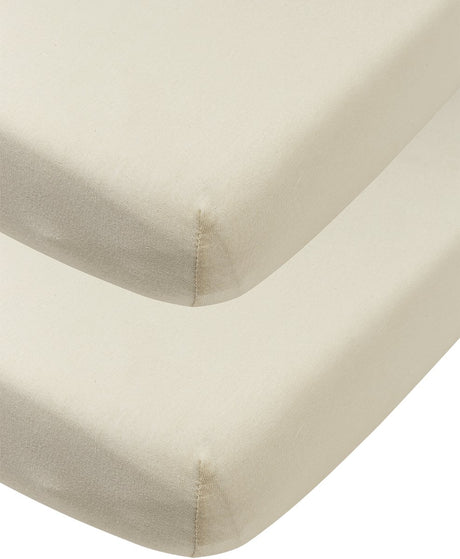 Meyco baby uni lagnet seng - 2-pak - jersey - blødt sand - 60x120cm