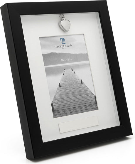 Zilverstad - memory fotolijst met ashouder 10x15 cm zwart