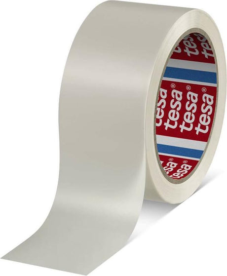 Tesa selvklæbende tape PVC - hvid - 66m x 50mm - emballagetape