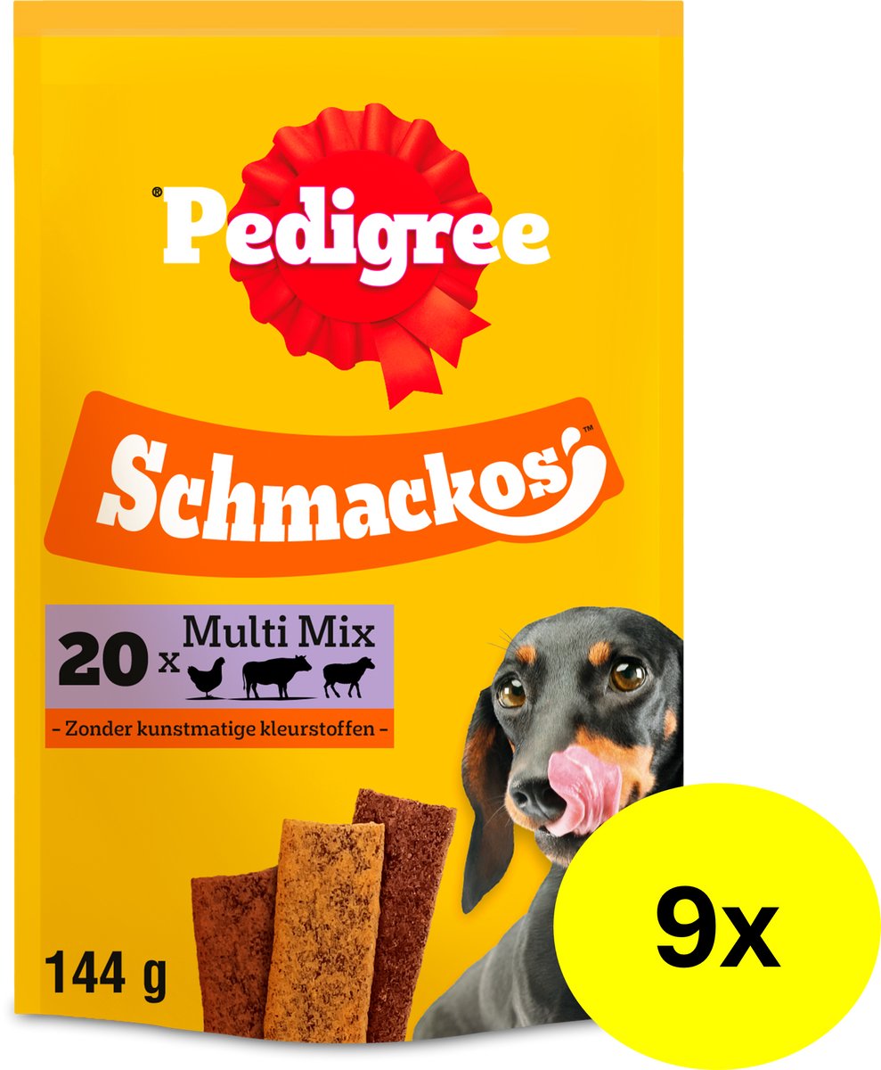 Stamtavle hundesnacks - schmackos multimix - 9x20 stk