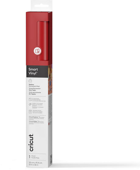 Cricut smart vinyl permanent 33x91cm – rød (1 ark)