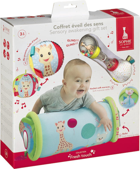 Sophie giraffen sensorisk opvågningssæt - gavesæt - legesæt - babylegetøj - 3 legetøj - fra 3 måneder