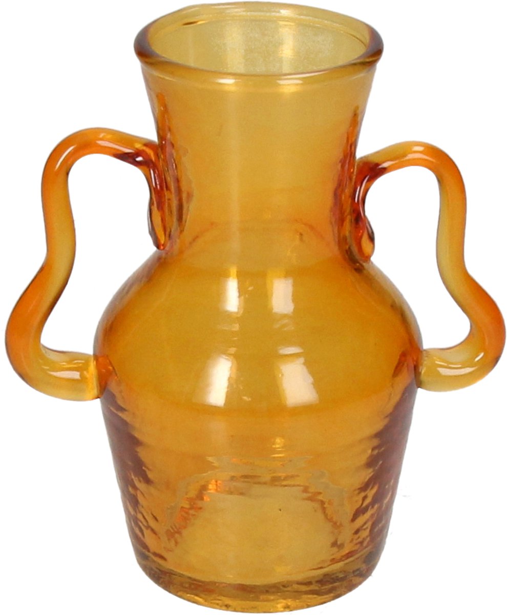 Hd collection vaas glas amber 11x11x13.5cm