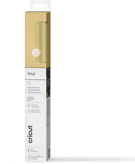 Cricut premium vinyl permanent med glød 30x120cm – guld