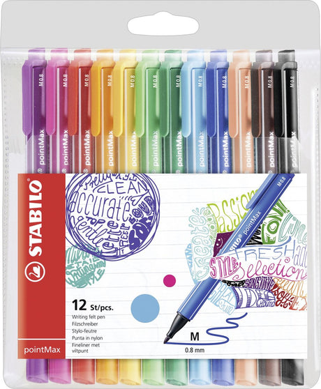 Stabilo pointmax fineliners i etui - 12 stk.