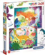 Clementoni puslespil sjove dinosaurer, 2x20 stk.