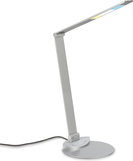 Briloner - LED bordlampe - skrivebordslampe - justerbar - drejelig - skrivebordslampe - touch, farvetemperatur justerbar, dæmpbar, sølvfarvet
