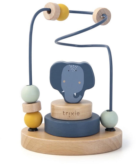 Trixie træperleramme - mrs. elefant - træperlelabyrint - pædagogisk legetøj - til drenge piger - elefant