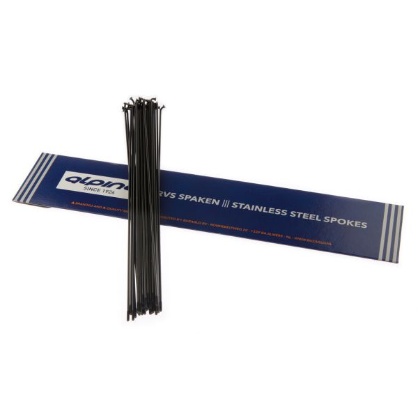 Alpina spaken 14g (2,00 mm) 252 mm rustfrit stål sort (p36)