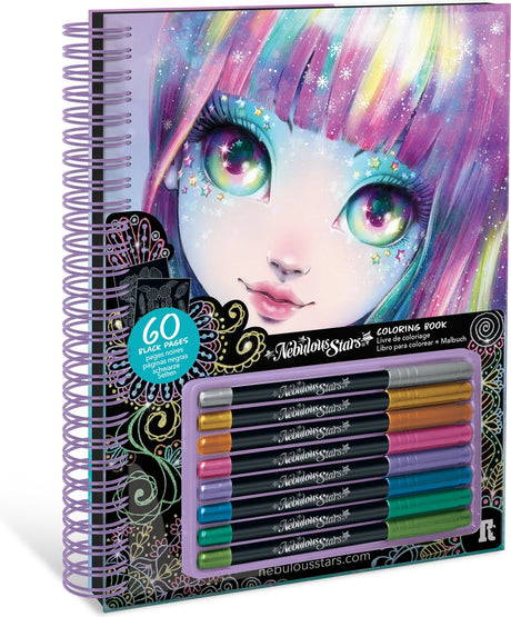 Nebulous stars - malebog - sort papir - gelpenne