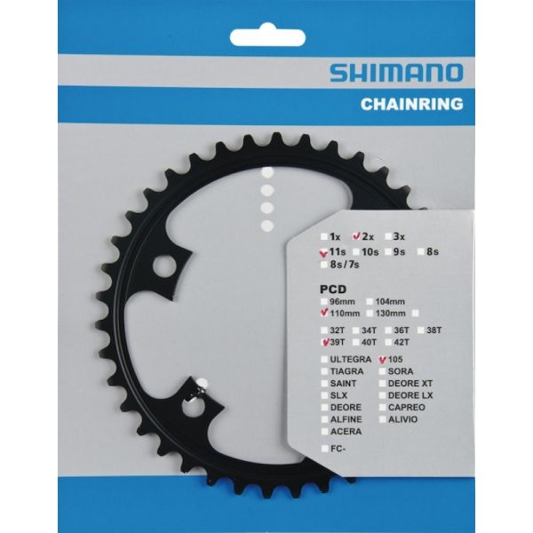 Shimano Chain Top 105 11v 39T Y1PH39000 FC-5800 Sort