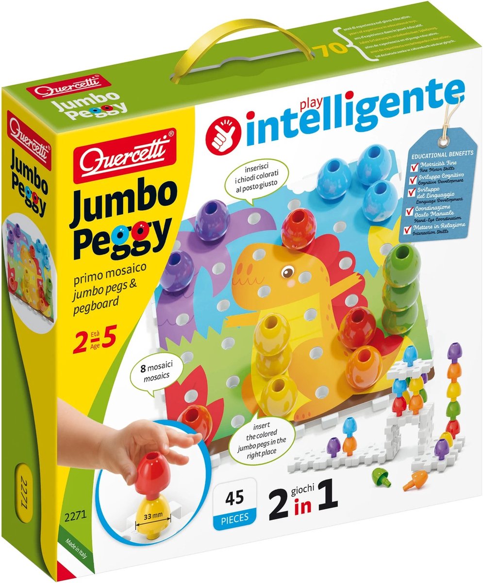 Quercetti stabelspil jumbo peggy junior pap 45 dele