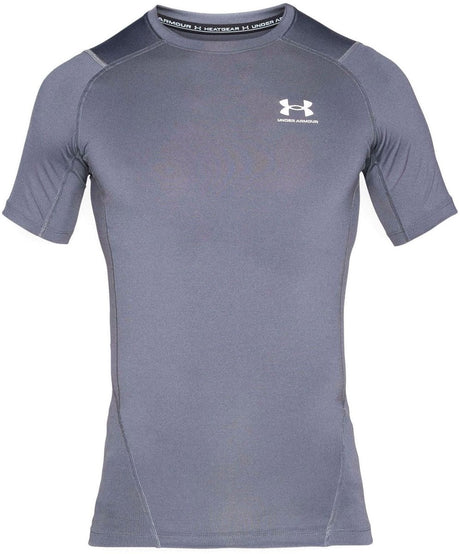 Under Armour UA HG Armour Comp SS-Gry Sportstrøje til mænd - Castle Rock - Hvid