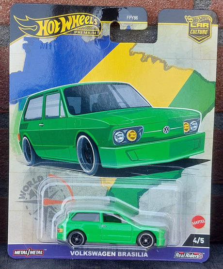 Hot wheels hrv82 bilkultur volkswagen brasilia world tour legetøjskøretøj