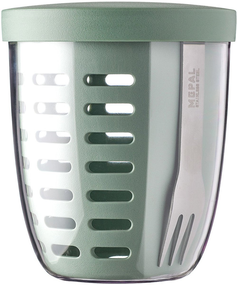 Mepal - ellipse fruit veggie pot - 600 ml - incl. vorkje - nordic sage