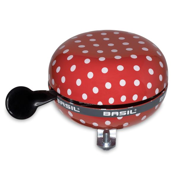Basil Polkadot - Cykelklokke - 80 mm - Rød hvid