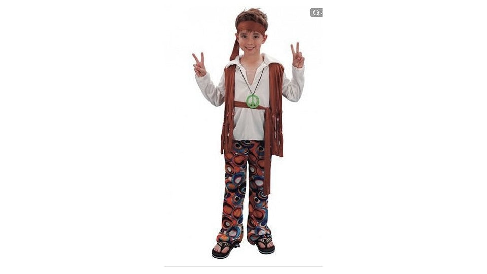 Klovne børnekostume hippie dreng 7-9 år