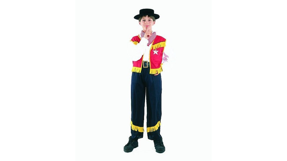 Klovne børnekostume cowboy 7-9 år
