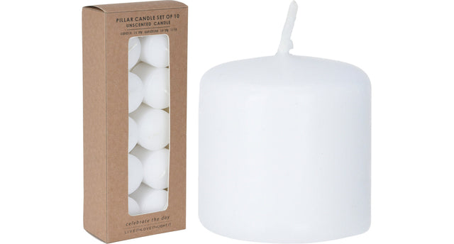Kaarsen 3cm 10 stuks wit
