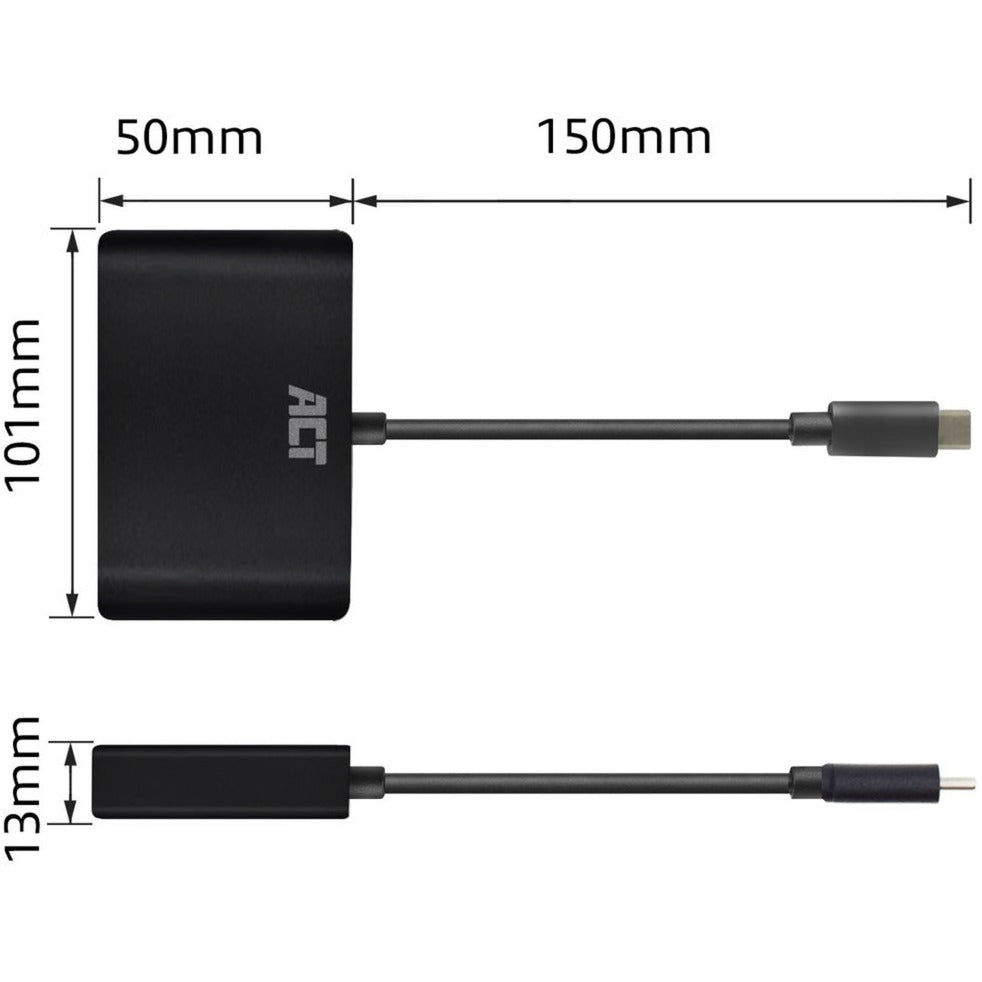 AKT-tilslutningsmuligheder USB-C til HDMI eller VGA Multiport Adapter 4K med ET
