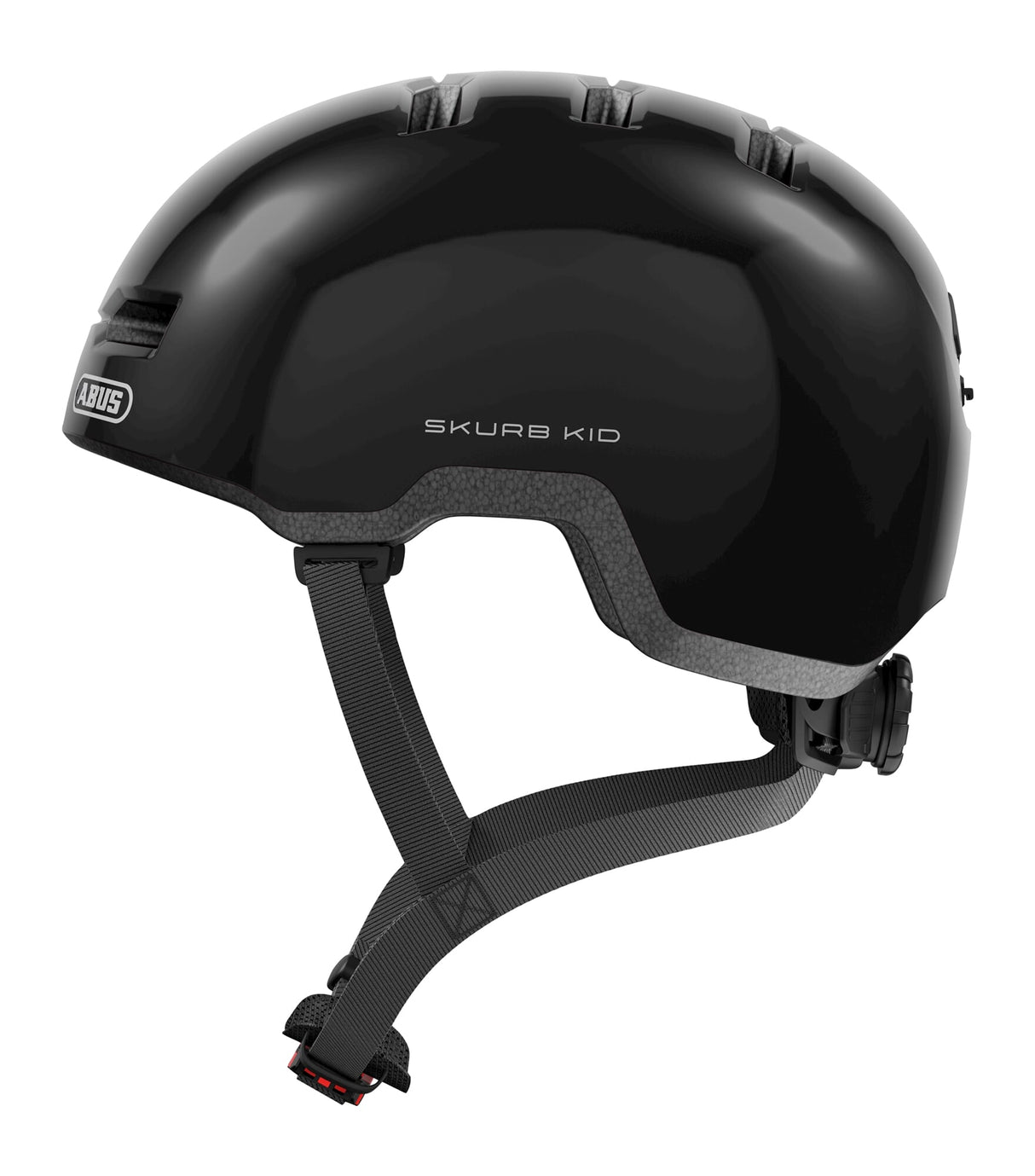 Abus skurb kid - cykelhjelm - skinnende sorte børn (45 - 50 cm)