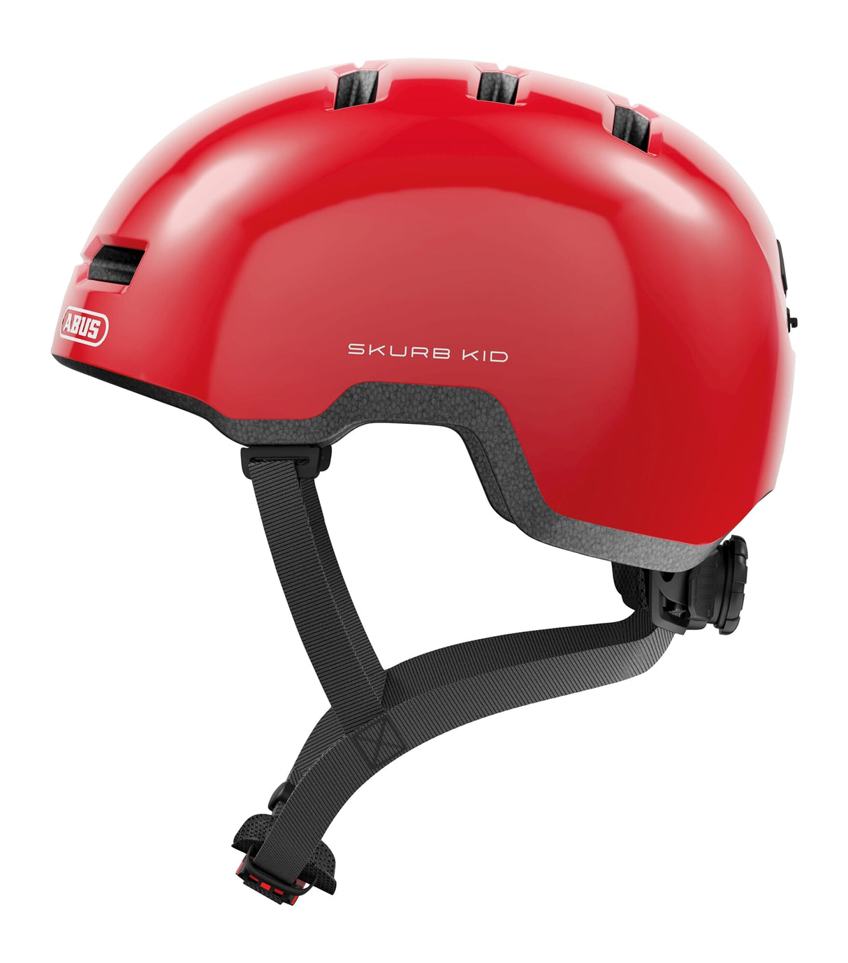 Abus hjelm skurb kid skinnende rød m 50-55cm