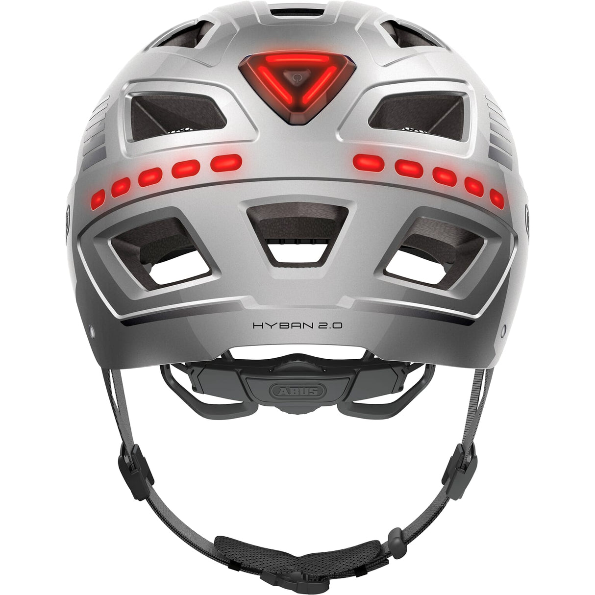 Abus Helmet HyBan 2.0 LED Signal sølv L 56-61cm