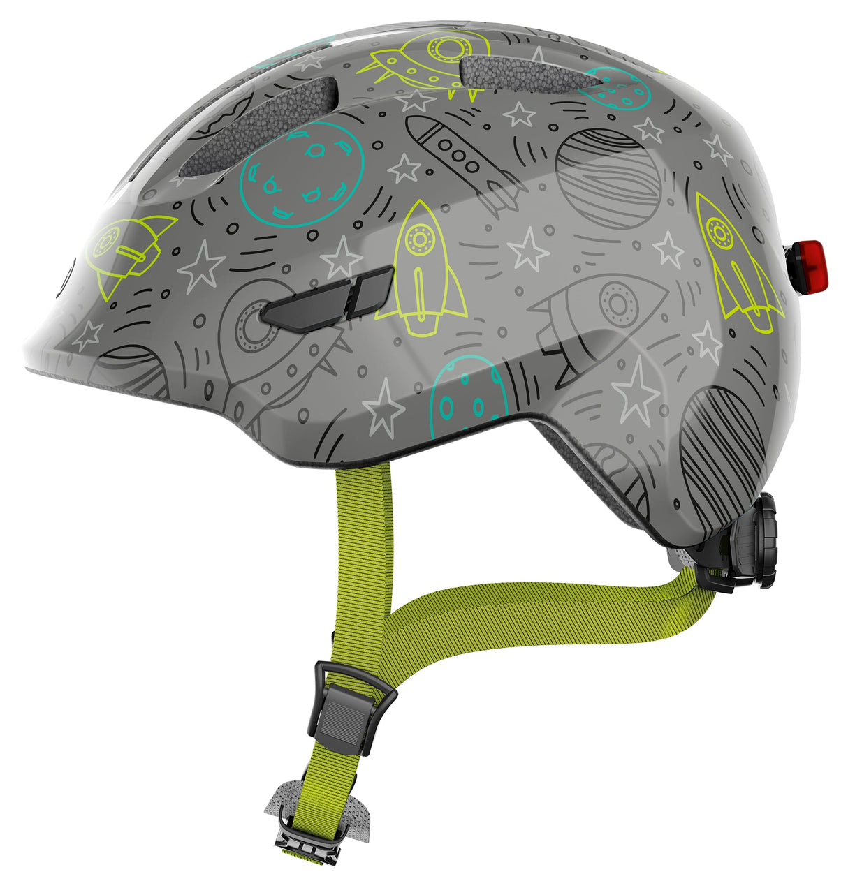 Abus hjelm smiley 3.0 LED grå plads m 50-55 cm