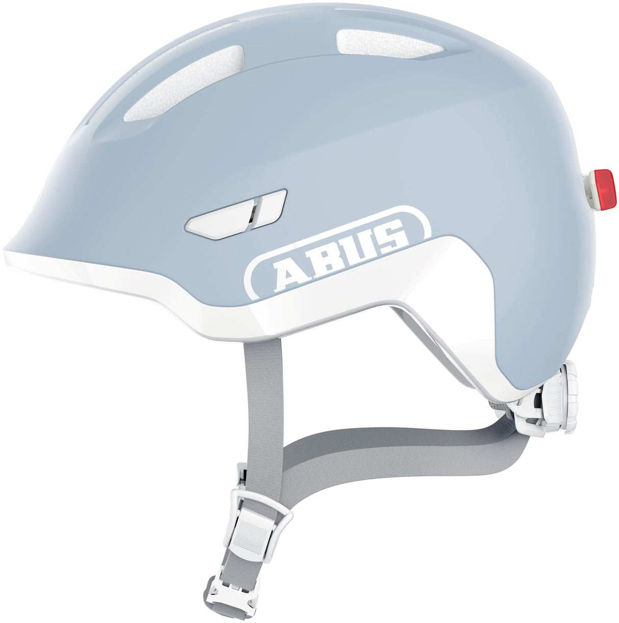 Abus børnehjelm smiley 3.0 ace LED - cykelhjelm med lys - dyb pasform plads til en fletning - til piger og drenge - ren aqua, str. s