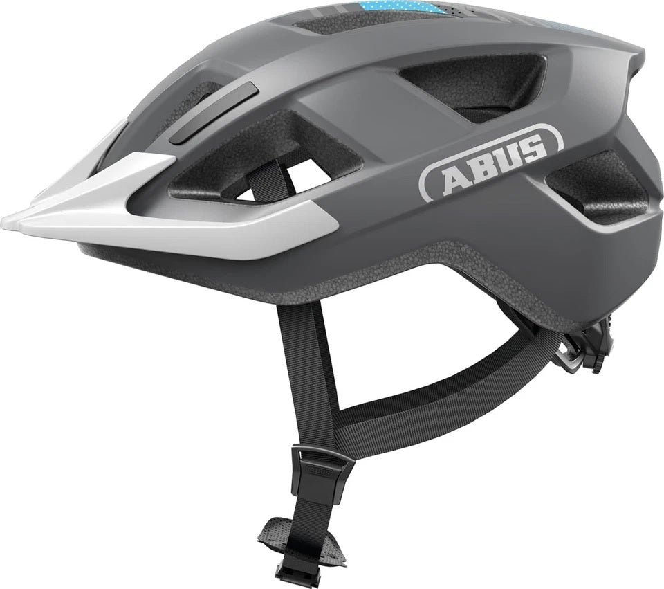 Abus hjelm aduro 3.0 led race grå m 52-58cm