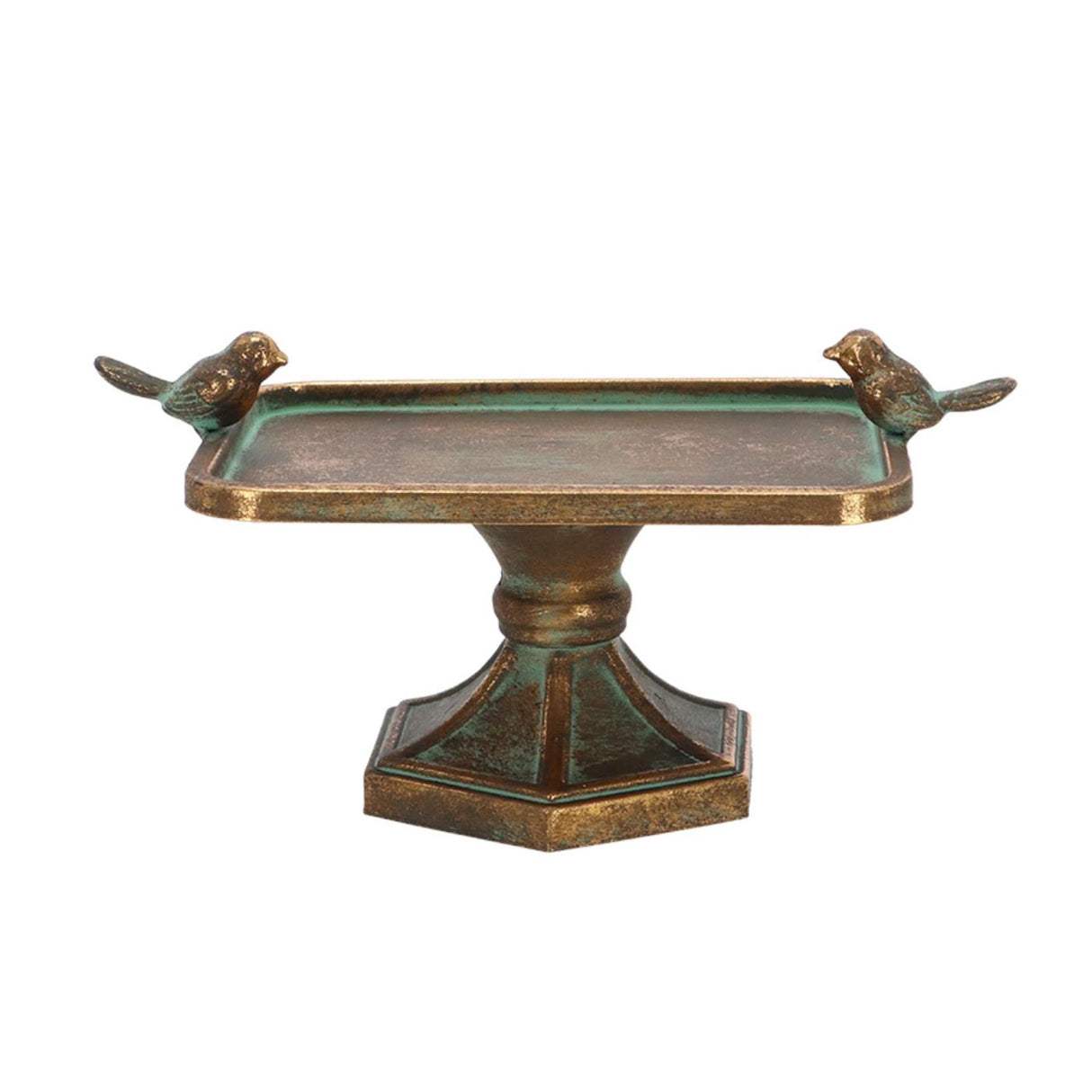 Esschert design gammelt metal fuglebad m 28,9x16x15cm støbejern