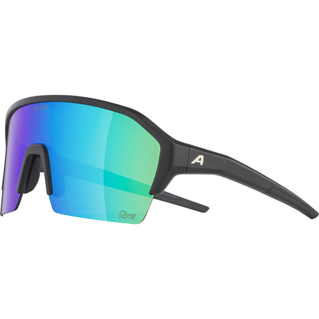 Olympisk sportstøj alpina sportssportsbriller ram hr q-lite jade spejllinse sort